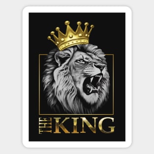 Regal Lion Head with Gold Crown - The King of the Savannah Magnet